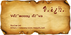 Vámossy Éva névjegykártya