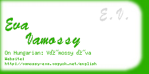 eva vamossy business card